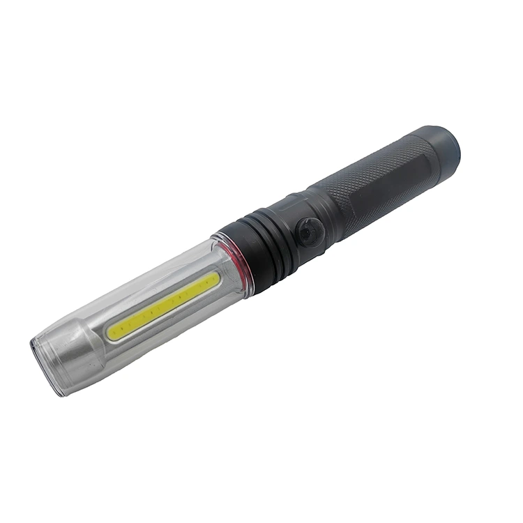Linterna recargable LED COB de aluminio multifuncional 3 en 1