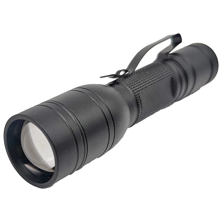 Mini linterna LED con zoom y clip