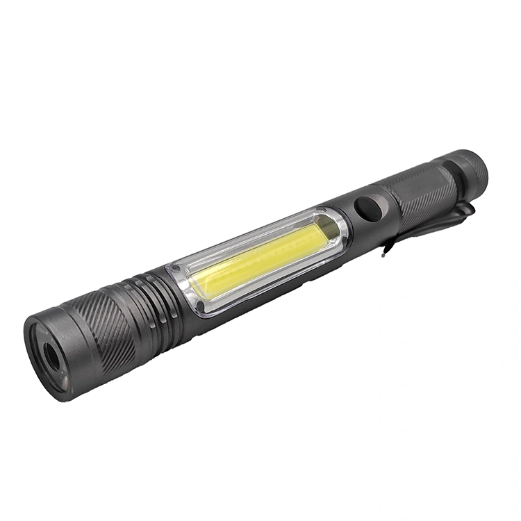 Linterna LED COB con clip portátil